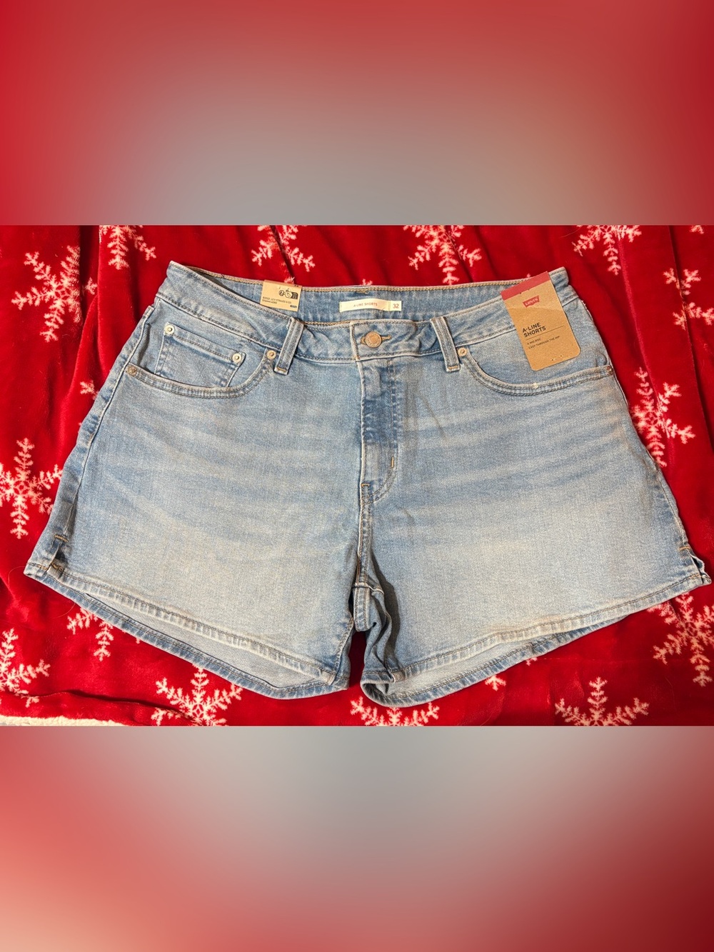 Levi's Light Blue A-Line Denim Shorts